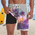 thumbnail image 2 of CHENge Board Shorts Men's No Lining Lightweight Solid Color Quick Dry Beach Swimming Shorts with Liner Anti-Chafe Fishing Shorts for Men, 2 of 5