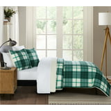 Mainstays Green and White Glenn Check Cozy Flannel Reverse to Super ...