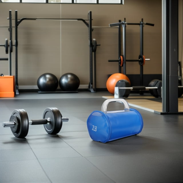 TEHAUX 2Pcs Portable Adjustable Water Filled Dumbbells Blue for Travel Home Gym Workouts