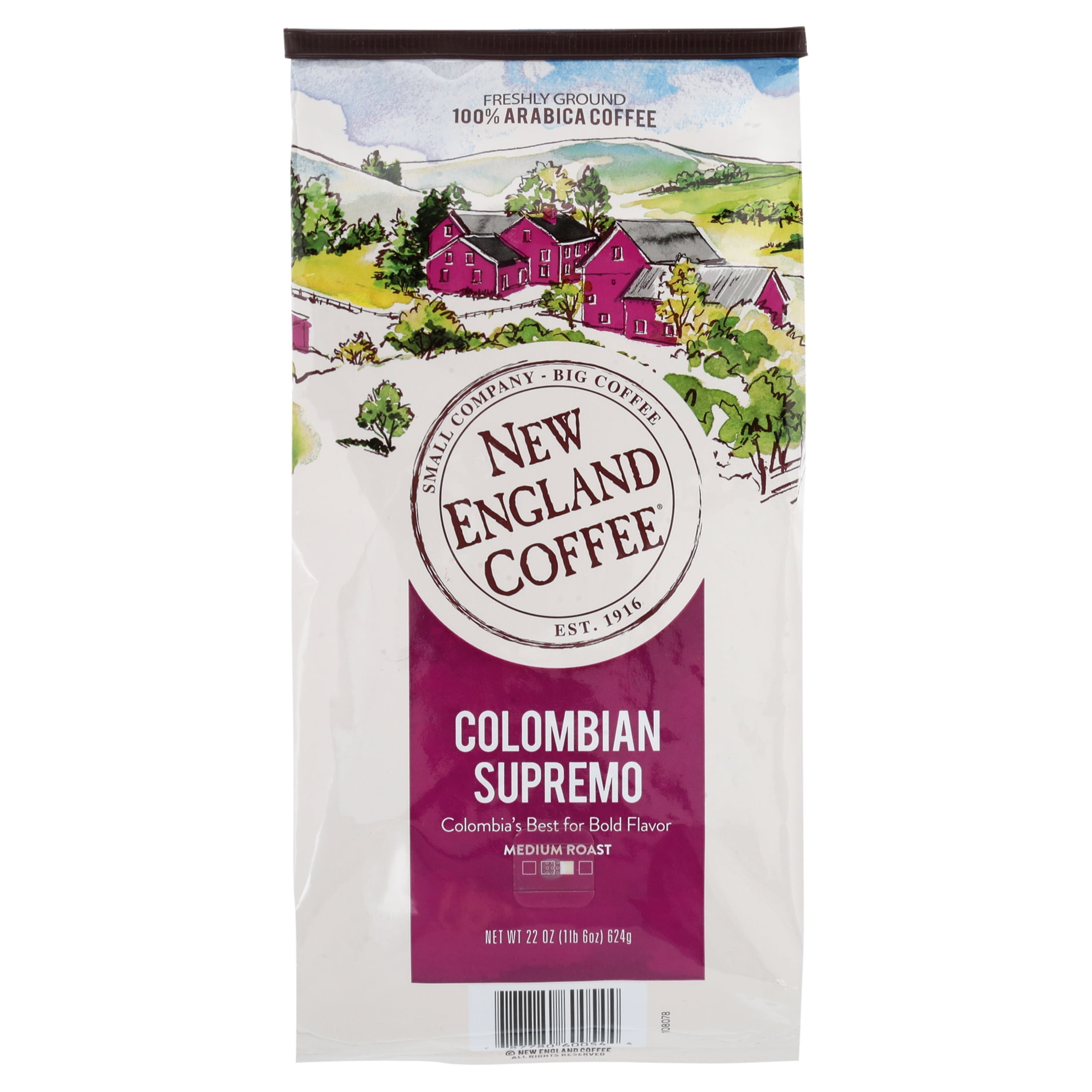 New England Coffee Colombian Supremo Ground Coffee, 22 oz