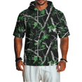 thumbnail image 2 of UDAUDU Mens Camo Shirts with Hood Breathable Lightweight Short Sleeve Hooded Gym Workout Fall Trendy Sweatshirt Green L, 2 of 8
