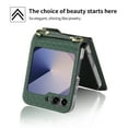 thumbnail image 4 of Allytechgroup Galaxy Z Flip 6 Case Wallet, Shockproof Phone Case with Zipper Pocket and Detachable Crossbody Shoulder Strap Protective Case Cover for Samsung Galaxy Z Flip 6, Darkgreen, 4 of 10