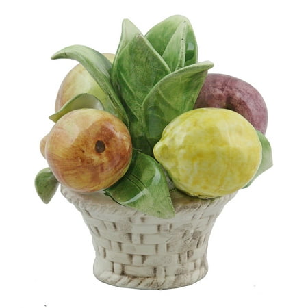 Capodimonte Fruit Style Candle Holder in Basket