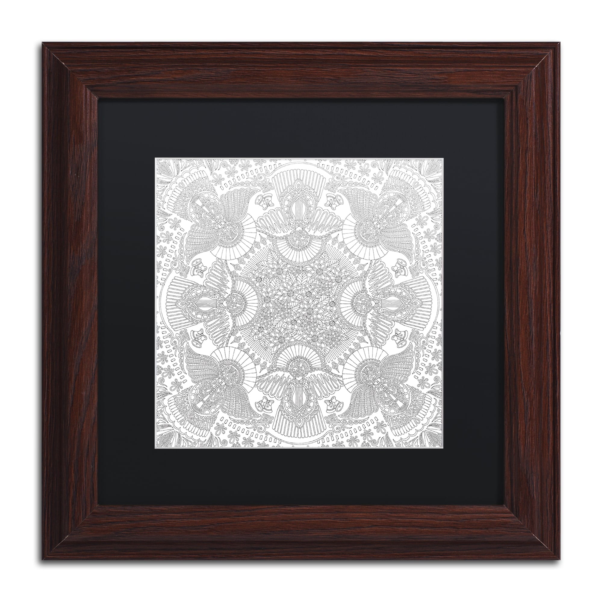 Trademark Fine Art "Christmas Angels" Canvas Art by Hello Angel, Black Matte, Wood Frame