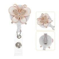 Baluue Butterfly Clip Nurse Badge Holder Rhinestone Name Tag Fixation 1Set