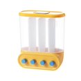 thumbnail image 1 of pitrice Wall-Mounted Dry Food Storage Dispenser Grains Rice Box Candy Organizer 4 Grid Yellow, 1 of 8