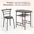 thumbnail image 3 of Costway 3 Pcs Dining Set Table And 2 Chairs Compact Bistro Pub Breakfast Home Kitchen, 3 of 9