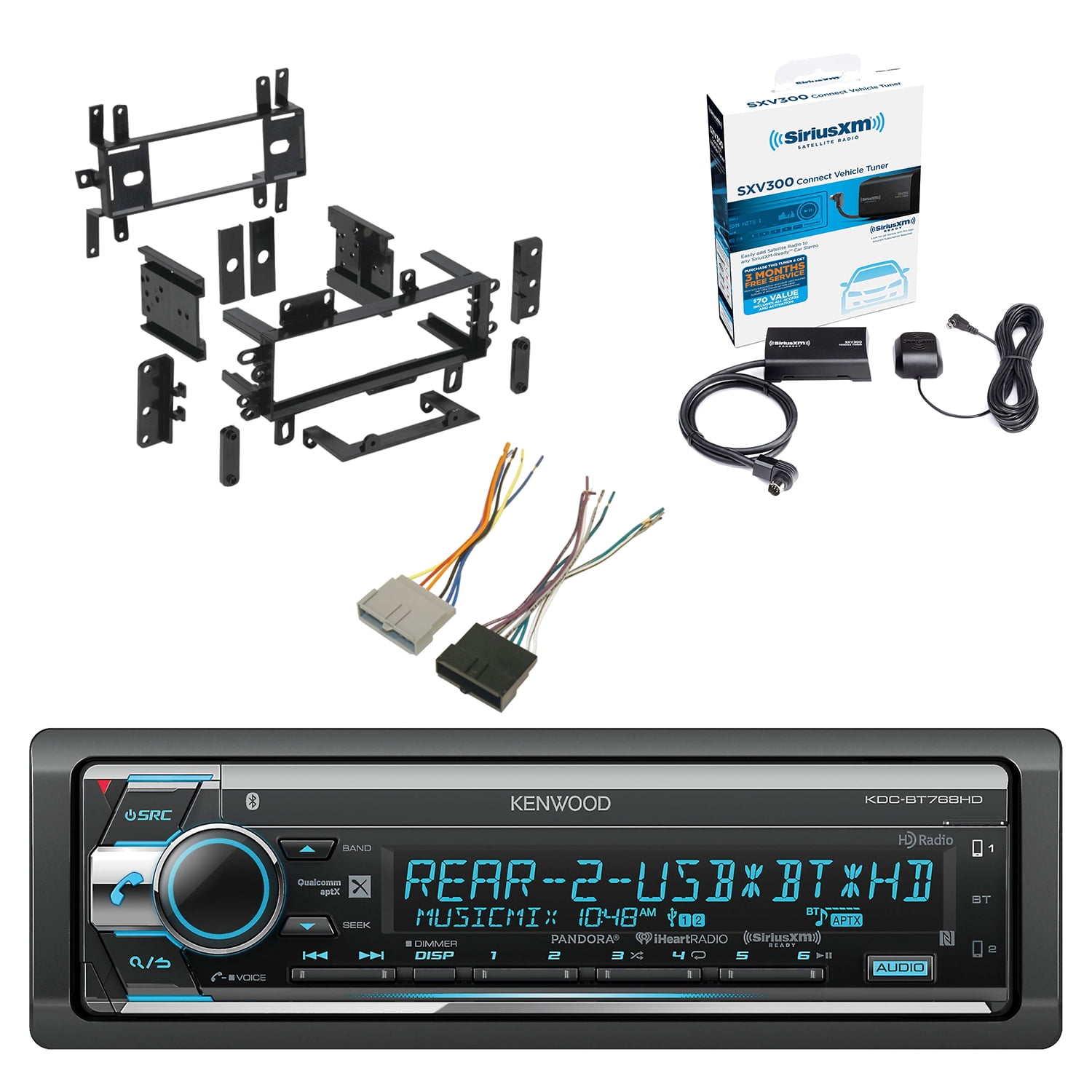 Kenwood Single Din CD/AM/FM Car Audio Receiver W/Bluetooth W/SiriusXM