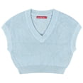 thumbnail image 4 of Socal Look Women's Sleeveless V-Neck Sweater Top in Stretchable Viscose Blue Bell, 2XL, 4 of 4