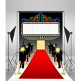 thumbnail image 1 of XDDJA Polyester Fabric Red Carpet Backdrop 5x7ft Photography Backdrop The Star Premiere Red Carpet Reporter Photographic Fluorescent Screen Photos Video Studio Props, 1 of 3