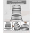 thumbnail image 7 of Grey Stripe Pillow Covers Standard Size 2 Pack, Farmhouse Minimalist Striped Soft Bed Throw Pillowcases Breathable Cooling Long Lumbar Body Pillow Sham Cover for Bed Sofa 20''x26'', 7 of 7