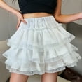 thumbnail image 4 of TANYSU Women's A-Line Skirt With Lace Trim Casual Summer Skirt Solid Color Flowy Skirt For Daily Wear Classic, 4 of 5