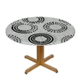 thumbnail image 3 of Nawypu  Black White Tablecloth Overlay for Round Abstract Firework Circular Pattern Tablecloth Elastic Edge Fitted Table Cover Leaves Geometric Floral  Tables, 3 of 7