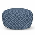 thumbnail image 1 of Abstract Pouf Cover with Zipper, Simplistic Pattern of Spiral Element Ornamental Whirlpool Look, Soft Decorative Fabric Unstuffed Case, 30" W X 17.3" L, Ceil Blue Purpleblue, by Ambesonne, 1 of 5