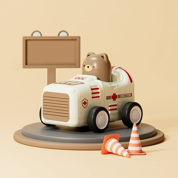 QIPOPIQ Jouets de Voitures - Cadeaux de Premier Anniversaire - Camions de Course d'Animaux à Presser