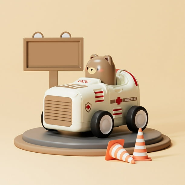 Coche de juguete de prensa con engranajes transparentes, coche de juguete de retroceso, coche de juguete para niños, coche de dibujos animados