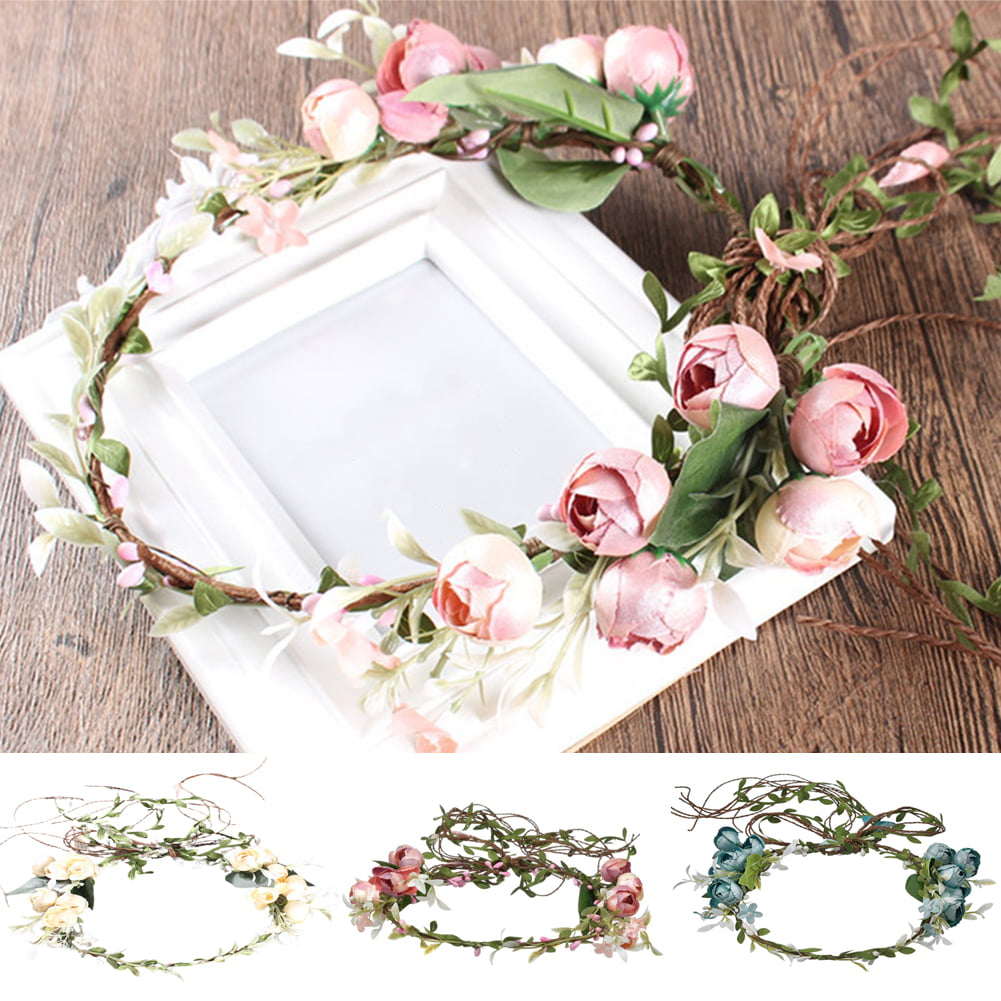 Flower Crown Bridesmaid Wreath Floral Rose crown Floral Crown party flower rose Headband Flower wreath yellow and pink Flower Headband