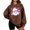 Coffee, variant on Christmas Womens Crewneck Sweatshirt Fall Santa Claus Print Plush Shirt Long Sleeve Pullover Loose Tops