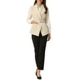 thumbnail image 2 of INSPIRE CHIC Women's Shawl Collar Open Front Belted Sleeveless Blazer Vest XS Apricot, 2 of 6