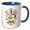 Blue/White, variant on 3drose, Colorful Skull Head Adorned with White Background Modern Creative, 11oz Two-tone Yellow Mug