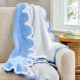 thumbnail image 2 of Parent's Choice Blue and White Cozy Scallop Blanket, 2 of 8
