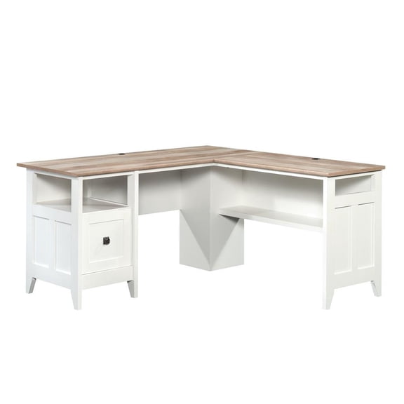 Starlight Canyon Home White Office Desk with L-Shape Design, Engineered Wood, Large Workstation