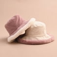 thumbnail image 2 of COCOpeaunt Solid Travel Winter Bucket Hats Women Corduroy Panama Hat Thick Warm Plush Fisherman Cap for Girl Crimping Basin Ski Hat, 2 of 6