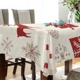 thumbnail image 3 of BZSMCE Square Tablecloth Red Deer Sonwflake Pattern Tableclothes, 3 of 8