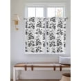 thumbnail image 6 of Kitchen Curtains 45 Inches length, Black Gray Fruit Window Treatment Curtain Drapes, Vintage Plant Nature Botanical Flower Lightweight Window Panels for Living Room Bedroom, 52"x45", 2 Panels, 6 of 7