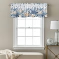 thumbnail image 3 of Ocean Valance Curtain for Windows Blue Beige Starfish Shells Plant Leaves Flowers Gradient Rod Pocket Curtain Valances Short Window Treatments for Kitchen Bathroom Laundry Basement 60 x 14 Inch, 3 of 9