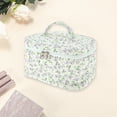 thumbnail image 3 of Unique Bargains 1 Pc Women Large Floral Print Makeup Bag for Travel Vacation Purple Polyester, 3 of 3