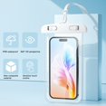 thumbnail image 3 of Sac Imperméable Mobile 2 Pcs Sacs pour Téléphone Imperméables Conception à Écran Tactile Capacité Universelle Protecteur de Cellulaire Transparent Sacs Secs Sac pour Téléphone sous-Marin, 3 of 8