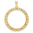 thumbnail image 3 of 14k Yellow Gold Fancy Design Frame Prong Setting Coin Bezel Pendant Mounting - Fits 32.7mm, 3 of 4