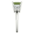 thumbnail image 3 of 4.0ct square emerald cut green natural peridot 18k white gold 3 stone Bridal Wedding Engagement Promise Anniversary Ring for Women size 10.25, 3 of 7