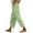 Mint Green, variant on Womens Pants Casual Women Solid Color Elastic Waist Loose Side Button Decoration Versatile Nine Point Casual Trousers Pants for Women Green,XL