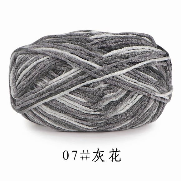 Xiao Hua dyed yarn -2 rolls of 50G grey wool dyed yarn, high-quality soft wool blended yarn, bright rainbow yarn suitable for DIY crochet, scarves, blankets