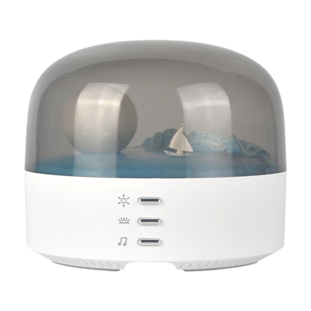 Lámpara de noche de luna con altavoz Bluetooth, altavoz portátil para sala de estar y camping. Blanco