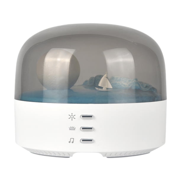 Lámpara de noche con altavoz Bluetooth y luz ambiental única para acampar y hacer senderismo en el patio. Blanco