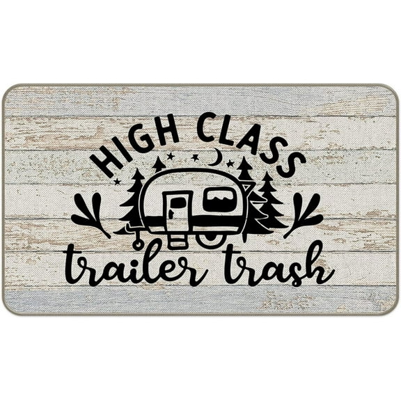 Doormat 16x24 Inch High Class Trailer Trash Funny Camper Entrance Door Mat Doormats Decor Home Rv Trailer Front Door Porch Outdoor Indoor Decorations Gift For Women Men