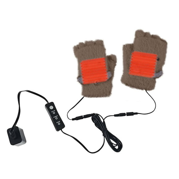 ZACPNCV Heated Gloves for Winter Gloves Heated And Warm Gloves Adjustable Temperature Heating Gloves Removable And Washable Coffee