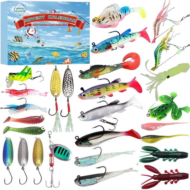 Calendario de adviento de pesca Sean's Choice 2024 con 27 señuelos de pesca