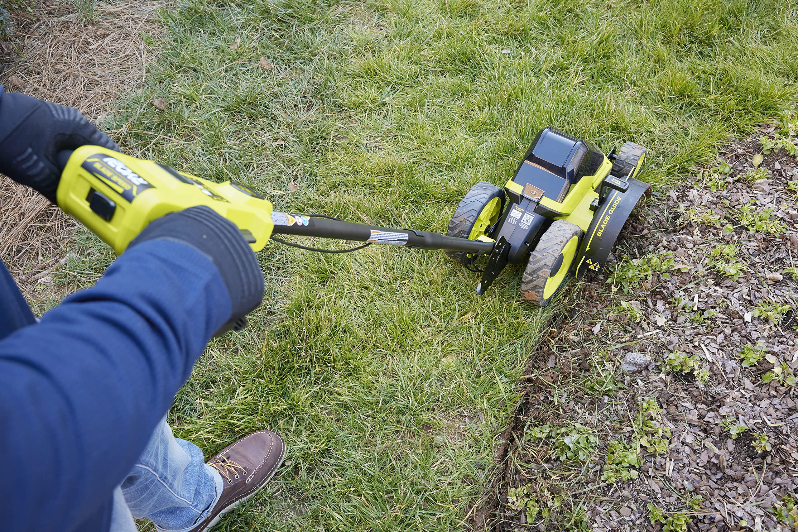 RYOBI - 40V HP Brushless 9 in. Cordless Edger with 4.0 Ah Battery and Charger - RY40760VNM