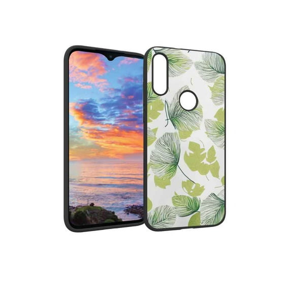 Compatible with Moto E 2020 Phone Case, Leaves-Green-Leaf-MIni Case Men Women, Flexible Silicone Shockproof Case for Moto E 2020
