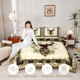 thumbnail image 3 of Manfei Wild Buck Grid Twin Comforter Sets,Pretty Floral Bedding Set,Green,Light Gray Reversible,2-Piece,1 Comforter and 1 Pillowcase, 3 of 7