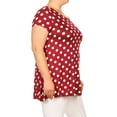 thumbnail image 2 of Women's Plus Size Side Pockets Polka Dot Short Sleeves Relaxed Tunic Tee Top, 2 of 4