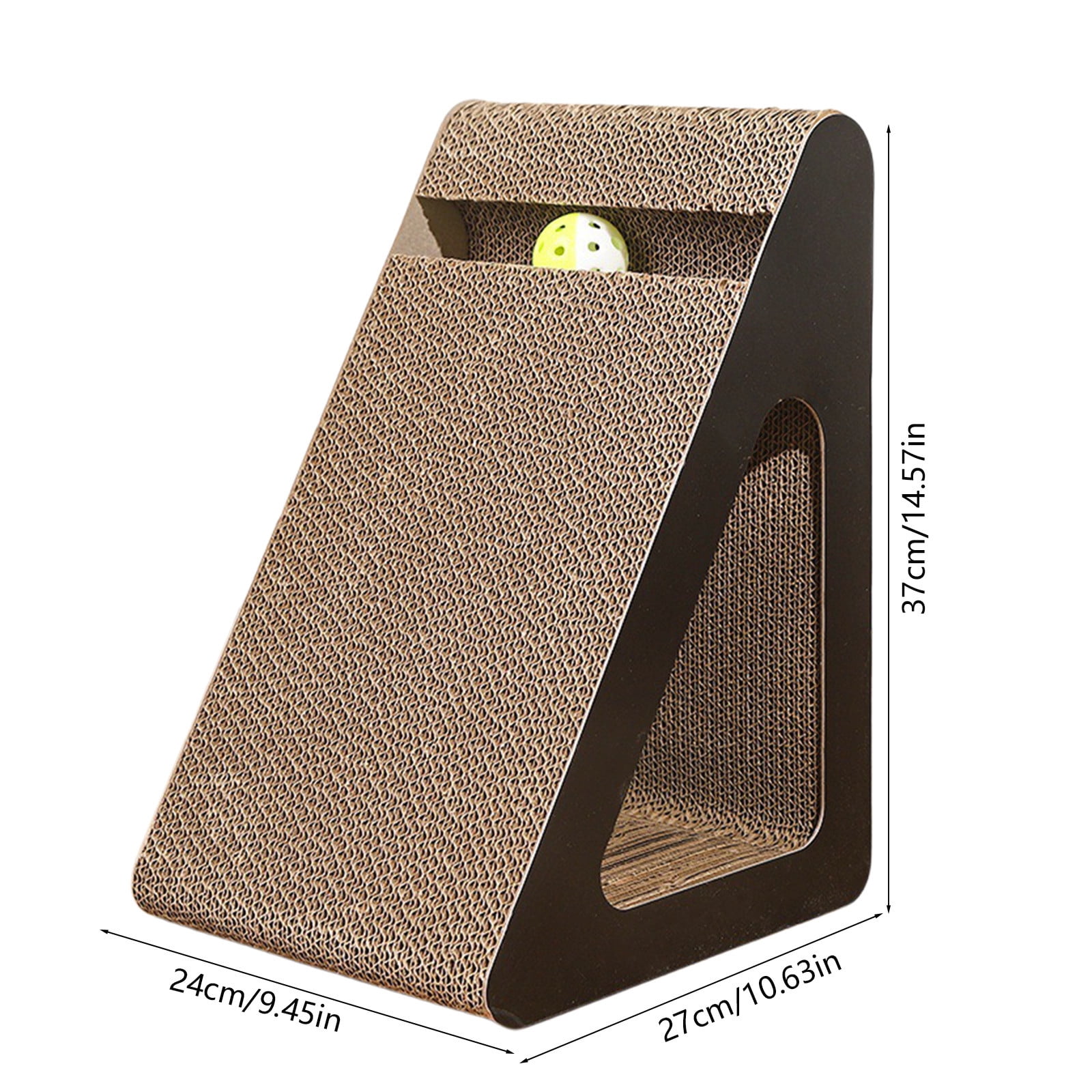 zhmrfg Cats Scratcher Bed Cardboard Triangular Ramp with Interactive Spinning Balls for Indoor Cats Exercise Play Relaxation Sleeping Pad Home Pet Toy Furniture Protector