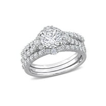 2.00 Carat (Ctw) Synthetic Moissanite Bridal Engagement Wedding Ring Set in Sterling Silver for Women