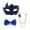 Blue, variant on Xfvqtps Mask Bow Tie and Brooches Set for Men Carnival Holiday Party Half Face Masquerade Mask Rhinestone Suit Chain and Bowtie Set for Mardi Gras Party Red