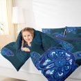 thumbnail image 4 of Feelyou Hippie Sea Turtle Bedding Comforter Set, Mystic Blue Damask Print Twin Comforter Sets, Mandala Bohemian Style Reversible Bedding Set, Ultra Soft Home Decor, 2pcs, 4 of 8