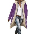 thumbnail image 2 of jtjvou Women's Long Sleeve Hooded Jacket Zipper Fleece Casual Outwear Soft Lining Loose Fit Stylish Coat for Daily Wear Fall Winter Fashion Purple S, 2 of 6